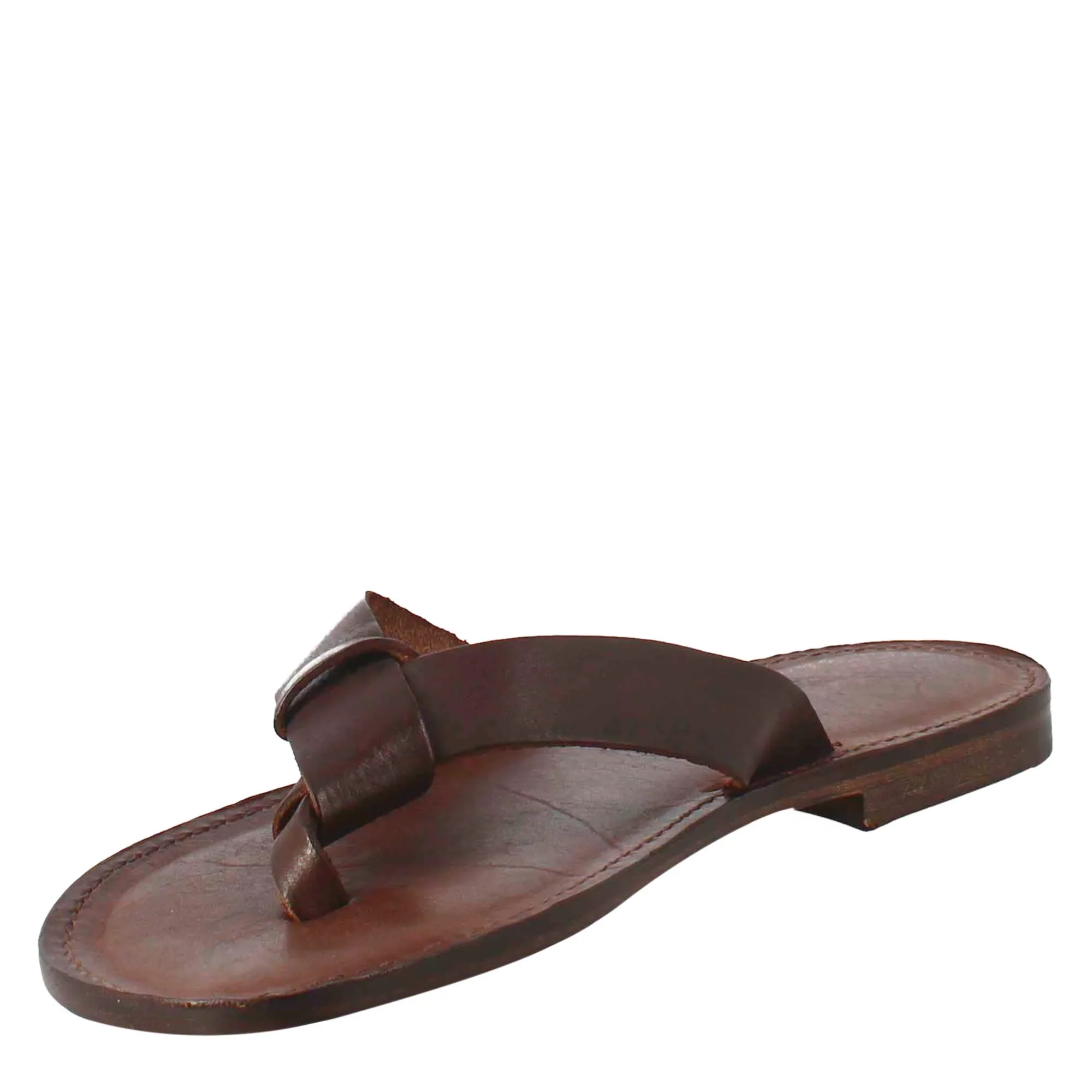 Brown Leather Gladiator Slipper for Men - Image 5