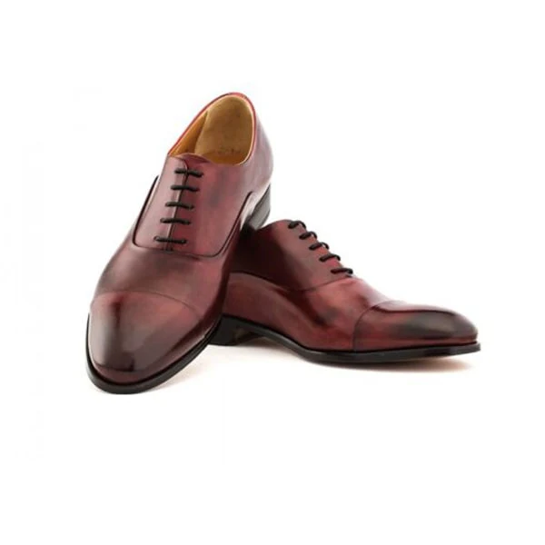 Captoe Leather Lace-Up Oxford Shoes - Image 4
