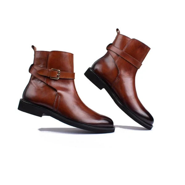 Classic High Ankle Boots In Brown - Image 3