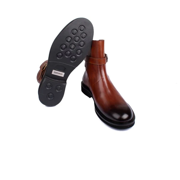 Classic High Ankle Boots In Brown - Image 5