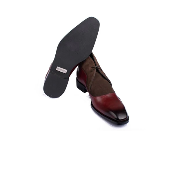 Derby Ankle Burgundy Leather Boots - Image 5