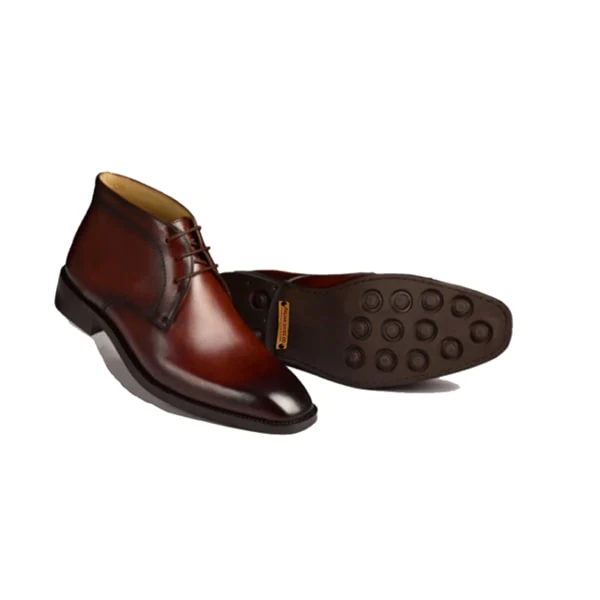 Derby Chukka Brown Leather Boots - Image 3
