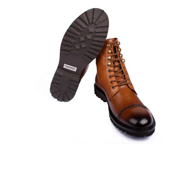 Derby High Ankle Shiny Brown Boots - Image 5