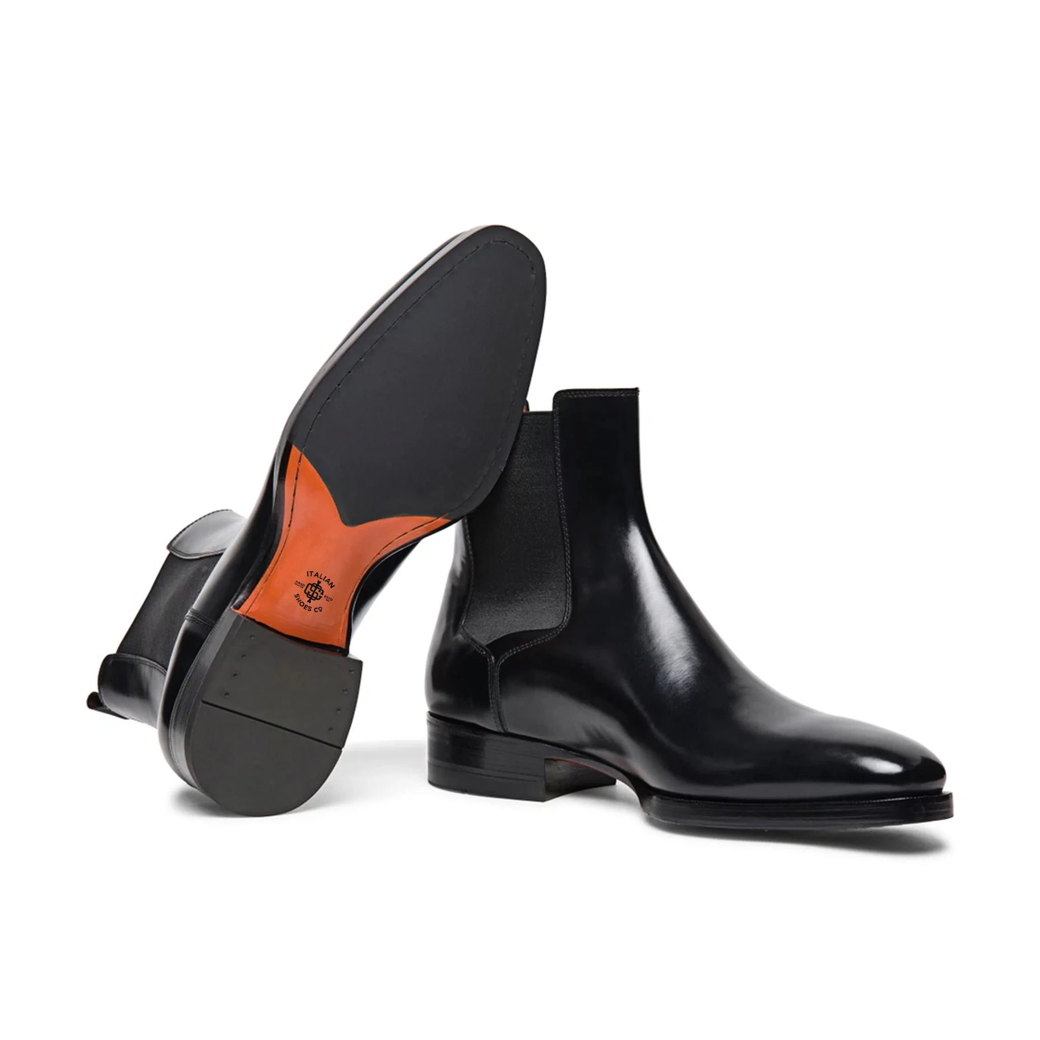 Men's Polished Leather Chelsea Boots - Image 6