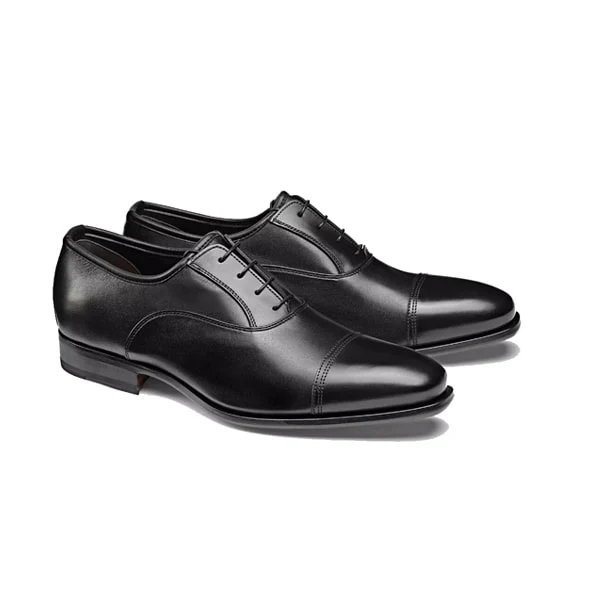 Oxford Captoe Dress Up Black Shoes - Image 3
