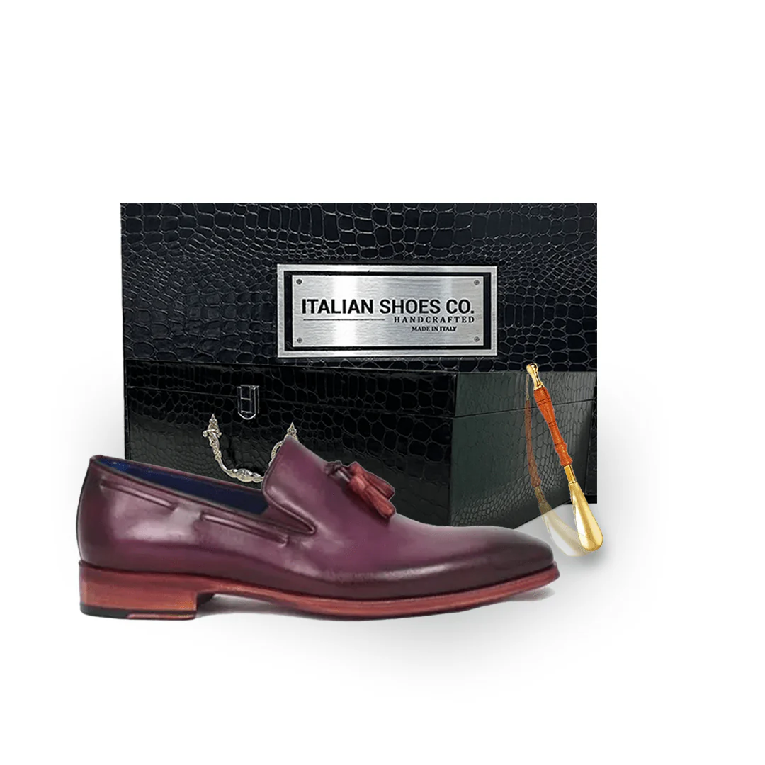 Tassel Leather Loafer in Purple - Image 5
