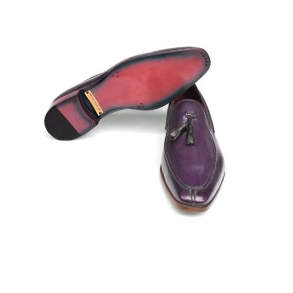 Tassel Loafer in Purple Leather - Image 3