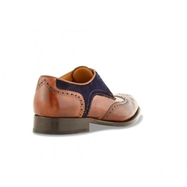 Wingtip Derby Suede Upper Brown Leather Shoes - Image 3
