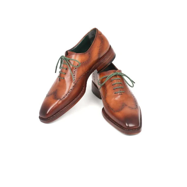Wingtip Oxford Green Lace Up Brown Shoes - Image 3